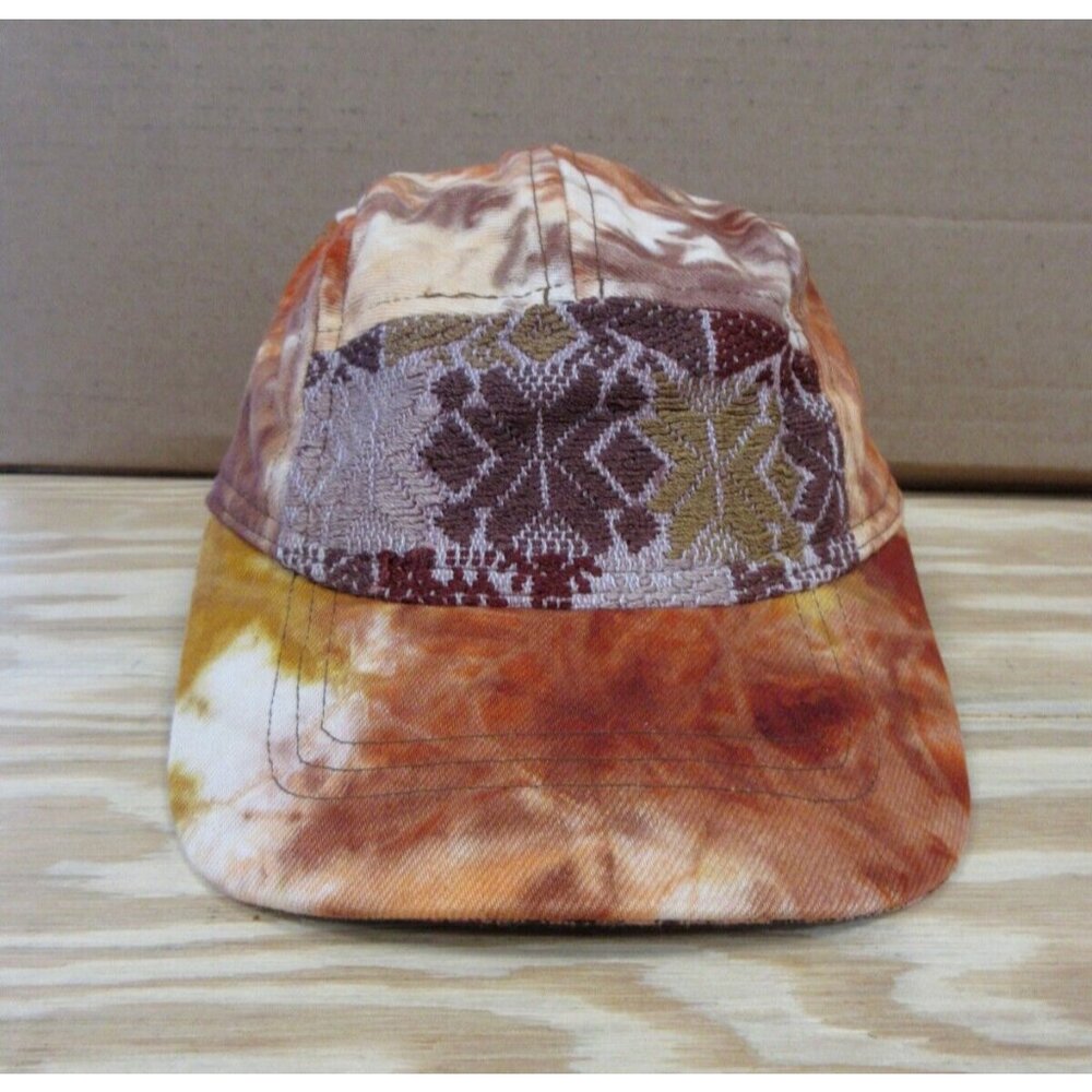 Ixchel Hat Cap Hook Loop Strap Tie Dye Patchwork Paneled Embroidered